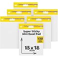 Post-it Super Sticky Mini Easel Pad, 15 x 18 Inches, 20 Sheets/Pad, 6 Pads, White Premium Self Stick Flip Chart Paper, Great for Virtual Teachers and Students (577SS)