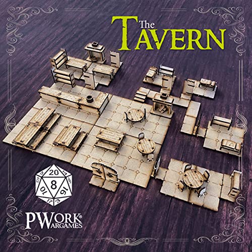 PWORK WARGAMES The Tavern - 3D Tactical maps Rpg Fantasy Dungeon Tiles - 3mm MDF modular 3D tactical maps