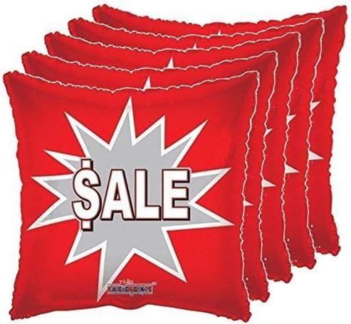 DecorationTime Sale Sign Balloons 18" Red Starburst Advertising Promotional Balloons 5/pkG