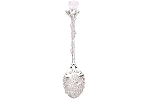 Retro Crystal Flower Pattern Small Spoon Coffee Tea Spoon for Kitchen Dining Toolssilver