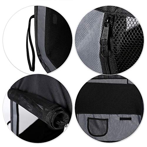 dibea Puppyuitloop van Oxford-weefsel, vrijloophok, dierenbox, kleur zwart/grijs - Afbeelding 6