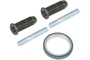 Tuckaner (5pcs) Gy6 Exhaust Bolt and Gasket Kit Compatible with 50cc 125 cc 150cc Taotao Sunl Coolster Jonway Roketa Scooters ATVs Go Karts Moped Quad 4 Wheeler Dune Buggy, Silver