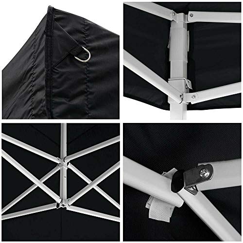 AyaMastro Black Outdoor 10' x 20' Gazebo Canopy Garden Shelter Party Wedding Tent w/Detachable Sidewall & Carry Bag with Ebook - Thumbnail 6