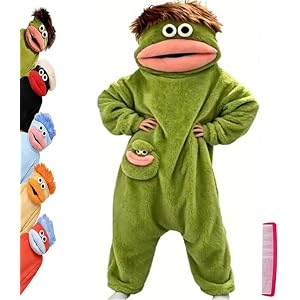 Big Mouth Monster Onesie for Adults, Funny Green Plush Fleece Pajamas — Halloween Cosplay Costume, Cozy Loungewear