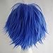 S-noilite Cosplay Wig Short Unisex Anime Wig Fluffy Hair Wig Japanese Anime Wig Comic Hairstyles With Layered Bang For Halloween Cosplay Party Costume Full Synthetic Wigs (Dark Blue)