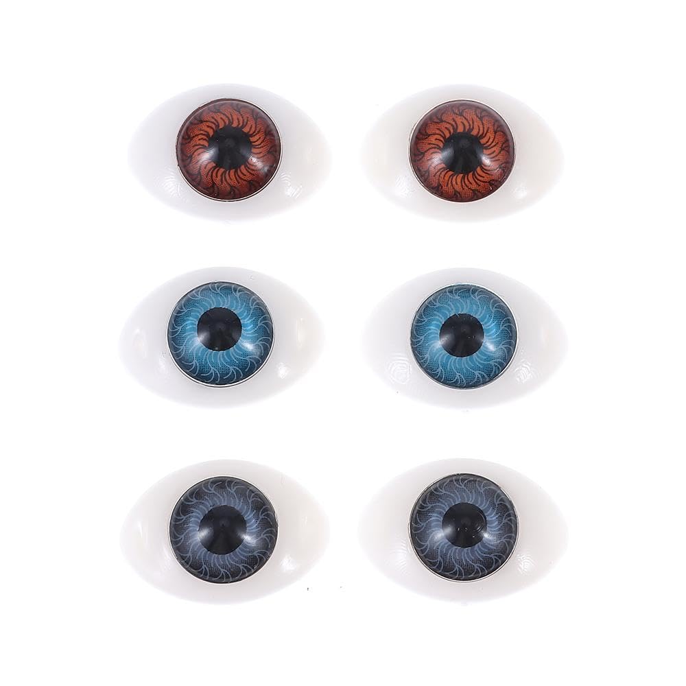YYlingx 8Pcs 4-Colors 23 * 16MM Oval Flat Hollow Highlight Resin Colourful Eyes Boat Shape Doll Toys Eyes Eyeballs Mask for DIY Craft