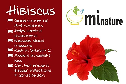 image for mi nature USDA CERTIFIED Hibiscus Powder(SABDARIFFA) / 100% Pure, Natu