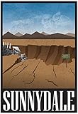 Sunnydale Retro Travel Poster 13 x 19in with Poster Hanger