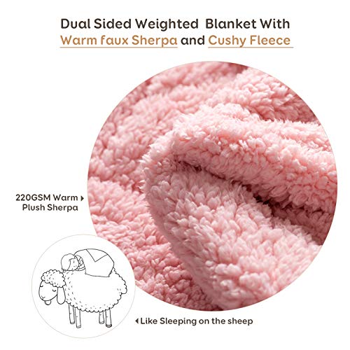 Sherpa Weighted Blanket 15 lbs, Soft Fleece and Sherpa Dual Sided Heavy