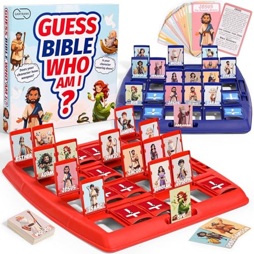 Garybank Guess Bible Who I Am Board Games for Kids, 24 Holy Bible Characters with Life Story & Verse Cards, Bible Trivia Study Supplies for Sunday School, Youth Group & Teens, Christian Catholic Gifts