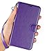 ERAGLOW Galaxy J7 V / J7 Perx / J7 Sky Pro / J7 Prime / J7 2017 / Galaxy Halo Case Luxury PU Leather Wallet Flip Protective Case Cover with Card Slots and Stand for Samsung Galaxy J7 2017 (Purple)