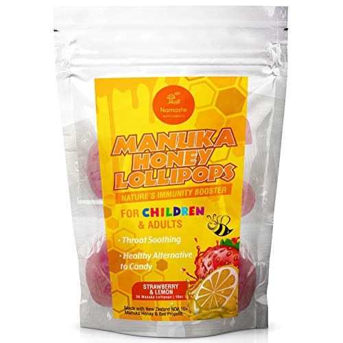 Manuka Honey Throat Soothing Immunity Lollipops for Children and Adult