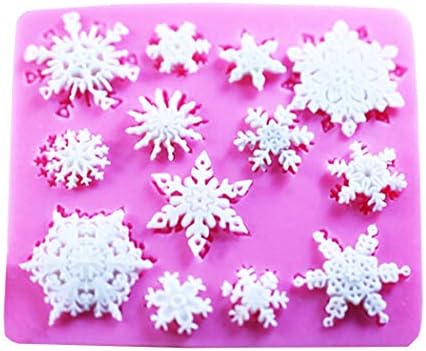 SaSa Design Mini 3D Christmas Snowflake Mold Lace Party DIY fondant baking cooking cake decorating tools silicone mold (Mini Snowflake Mold)