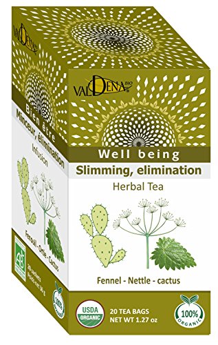 Valdena Nettle Fennel & Cactus Organic Herbal Tea Medicinal Tea Blend (Pack of 3, 60 Tea Bags Count)