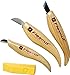 Flexcut Carving Knives KN115, Chip Carving Set, High Carbon Steel Blades, Ergonomic Ash Handle, Set of 3