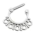 D&M Jewelry 12pcs 316L Stainless Steel - Vintage Septum Clicker Nose Ring 14g
