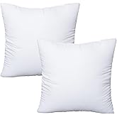 OKBA Throw Pillows Insert Set of 2, with 100% Cotton Cover, Bed and Couch - Indoor Hotel Decorative Pillows, 28x28 in White Pillows Inserts