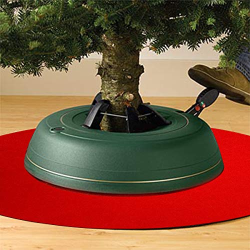 Christmas Tree Stand Mat Accessory for Floor Protection, Reversible Round Red Green Waterproof Water Trapper Durable Surface Mat Pad Carpet, Holiday New Year Party Decoration, 33.5''