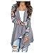 Long Sleeve Open Front Knit Patchwork Cardigan Boho Striped Aztec Draped Sweater Tops Tunic for Women Ladies fall winter