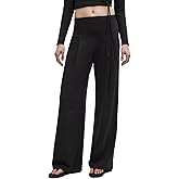 SUUKSESS Women Casual Palazzo Pants with Pockets 2025 High Waisted Lounge Wide Leg Pant