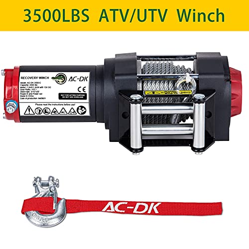 ACDK 12V Electric 3500 lb ATV Winch, OffRoad Waterproof Steel Cable