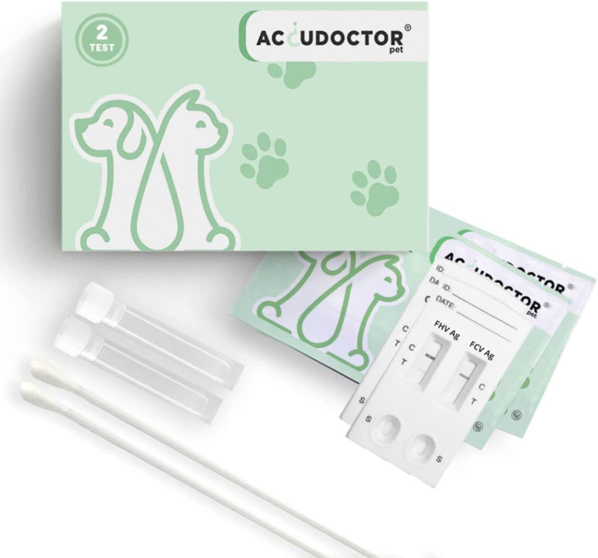 2 AccuDoctor Test Giardia ¡and Feline Panleukopenia Virus FPV/Feline Parvovirus Detection in Cat Stool – Giardiasis Kit for Cats, Kittens – Rapid Test Kit for Cats – Fast Reliable Results