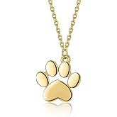 coadipress Dog Paw Necklace for Women Lovely Animal Cat Paw Choker Necklace Gold Silver Dainty Two Tone Pubby Pet Animals Paw Print Pendant Necklace Minimalist Jewelry