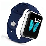 WantsMall Apple Watch Band - WantsMall Soft Silicone Sport Style Replacement iWatch Strap for 38mm Apple Watch Models - Midnight blue