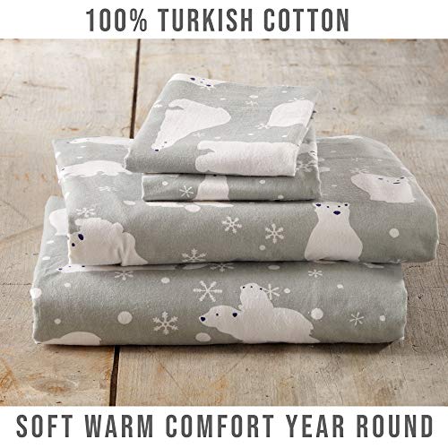 Flannel Sheets Queen Winter Bed Sheets Flannel Sheet Set Grey Polar