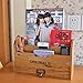 Chris-Wang 1Pk Originals Retro Wooden Stacking Letter Tray/Postcards Holder/Pencil Storage/Drawer Organizer/Desktop Mail Box/File Sorter
