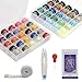 POPKU 50 Pcs Bobbins with Sewing Thread for Brother Singer Babylock Janome Kenmore (Assorted Colors)