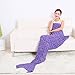 Awkli Mermaid Tail Blanket Crochet Super Soft Comfortable Suitable for All Seasons Sofa Blankets,Gift for Mother Day, Halloween, Thanks Giving Day, Valentine's (Purple)