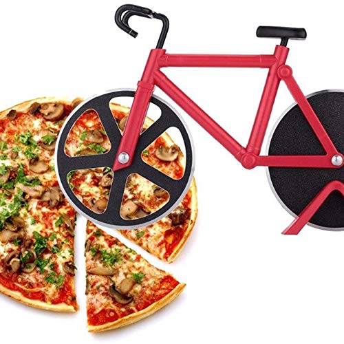Pizza Cutter, Fiets Pizza Wiel, Non-stick Dual Stainless Steel Snijwielen Met Display Stand Voor Housewarming Keuken… - Afbeelding 3