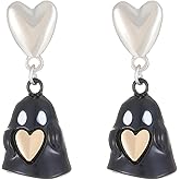 Halloween Ghost Earrings for Women Cute Funny Spooky Ghost Drop Earrings Heart Dangle Earring Halloween Holiday Party Jewelry Accessories