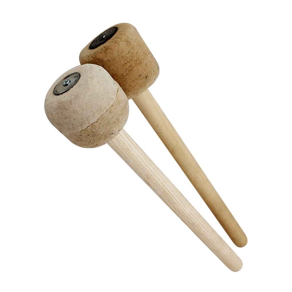 Alnicov 2 PCS Drum Mallet 12.8 Inches Length Wool Felt Drum Stick Anti-slip Bass Percussion Sticks Instrument Band Accessory
