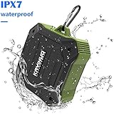 Shower Speaker - Kayinuo IPX7 Waterproof Bluetooth Speaker, Portable Bluetooth Speaker with Enhanced Bass and Built-in Mic, Mini Bluetooth Speaker with Compact Size for Outdoor Bicycle Motor(Green)