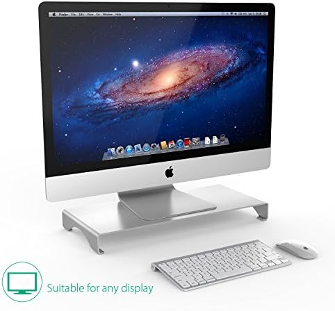 Monitor Stand Computer Holder - ipenge Aluminum Monitor Riser Keyboard &amp; Mouse Storage for MacBook, iMac Pro, Google Chromebook, Microsoft Surface and More