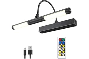 BIGMONAT Rechargeable Picture Light for Paintings with Remote, Battery Operated Dartboard Light, Wireless Art Light, Dimmable Display Lamp for Wall Photo Artwork Gallery Portrait