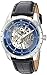 Lucien Piccard Men's 'Hampton' Mechanical Hand Wind Stainless Steel and Leather Casual Watch, Color:Black (Model: LP-40028M-03)