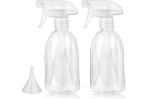Bynccea Empty Clear Plastic Spray Bottles 13.5oz/400ml Adjustable Nozzle Mist/Stream Water Spray Bottle Heavy Duty Spraying Bottles Plant Mister Spray Bottle for Cleaning Solutions, Plants, Hair