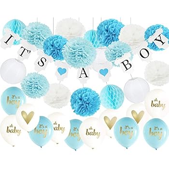 Amazon Com 32ps Baby Shower Decorations For Boy It S A Boy Bunting