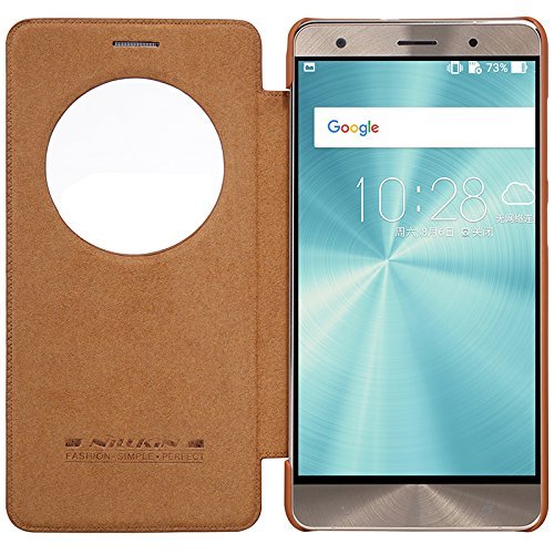 Capa Flip Nillkin QIN para Zenfone 3 Deluxe ZS570KL (5.7 Pol), [Couro PU][Fina e Leve][Proteção 360 graus], Asus Zenfone 3 Deluxe 5.7" (ZS570KL) - Marrom