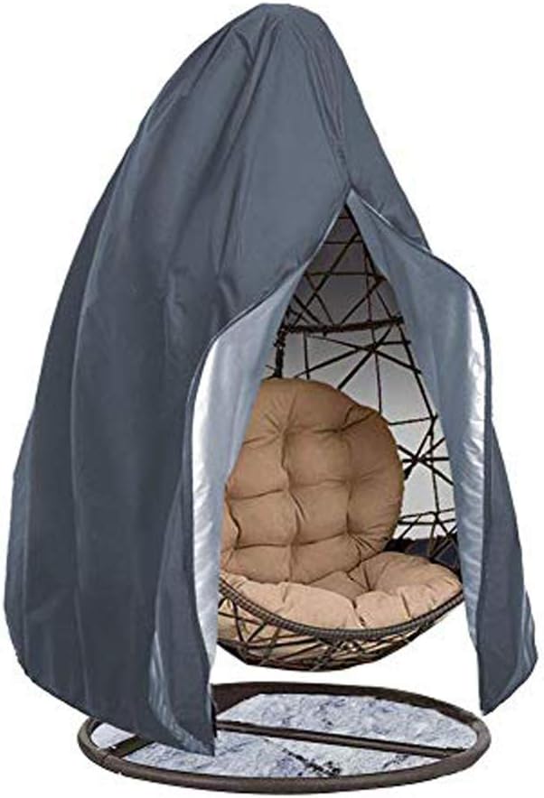 Dongbin Hängesessel Abdeckung, Schaukelstuhl Schwebesessel Abdeckung wasserdichte Regenabdeckung Möbel Schutzabdeckung Für Outdoor Garten Terrasse, 75X45in,Grau