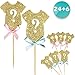 ALISSAR 30-Pack Glitter Gender Reveal Cupcake Toppers, Gender Reveal Baby Shower Party Cake Food Decoration Supplies primary
