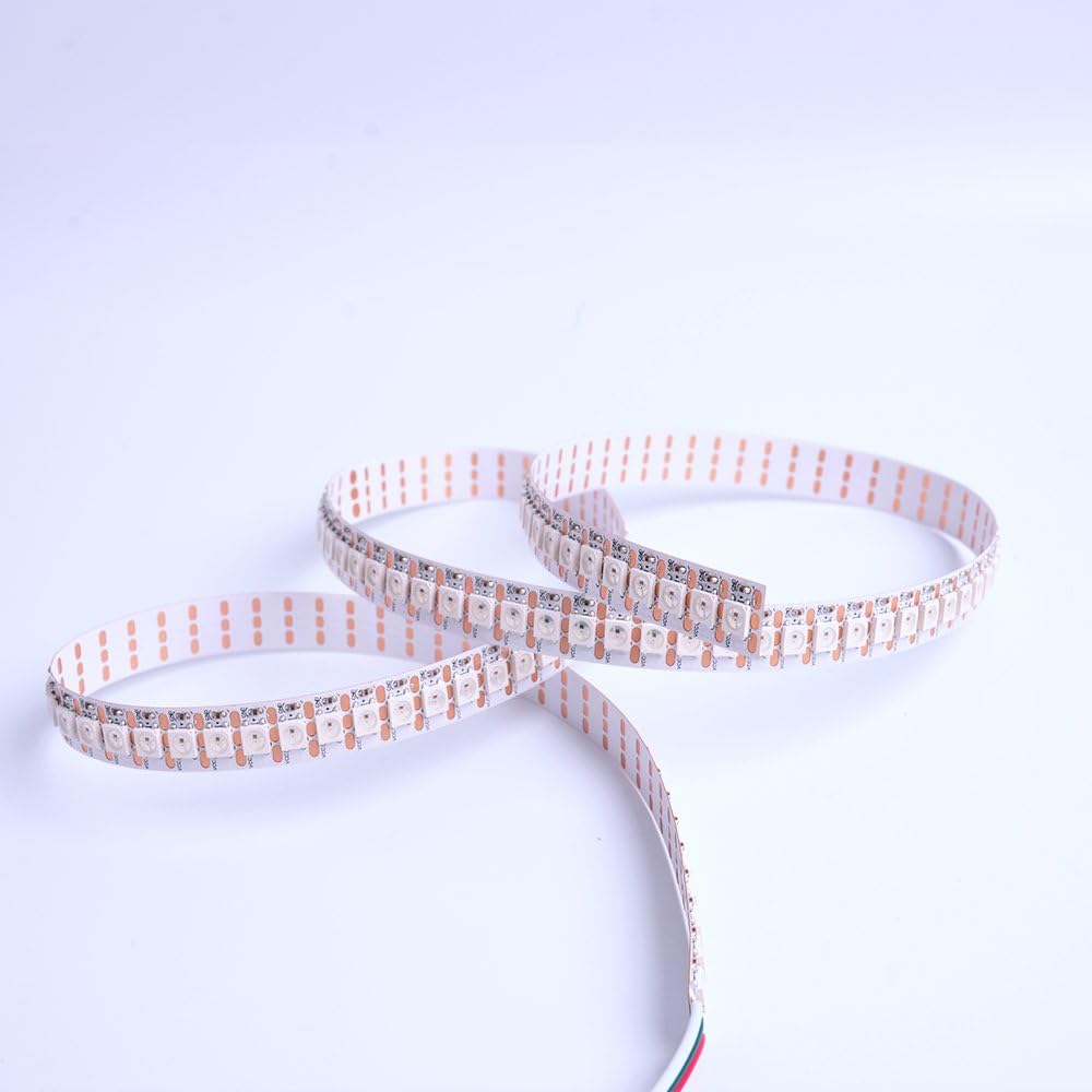 JERCIO LED Strip Lights 3.3ft RGB SMD5050 PCB Led Lights, 144leds DC 5V Full Color Flexible Color Changing Rope Light, Built-in IC SK6812, White PCB, for Home,Bedroom,KTV, Blade, Party, Dining Room