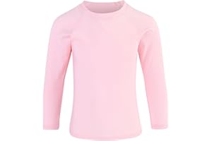 Winzik Boys Rash Guard Long Sleeve Swim Shirt Kids Boys’ Girls’ UPF 50+ Sun Protection Quick Drying Shirts 3-14Y