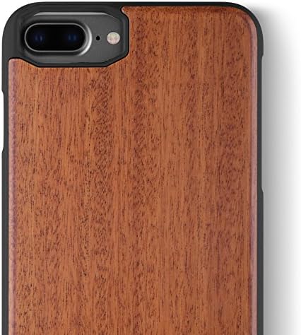 iPhone 8 Plus / iPhone 7 Plus WOOD Case - iCASEIT Slimfit Light Unique Grain Hybrid Snap-On Protective Shockproof Drop proof Bumper Protection Real WOODEN Cover Phone 7/8 Plus - DC2209 - Rosewood