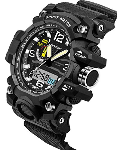 Sanda digital sports watch mens gold outdoor military s…