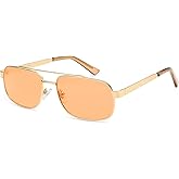 SOJOS Retro Polarized Aviator Sunglasses for Women Men, Vintage Rectangle 70s Style Womens Mens Sun Glasses SJ1250
