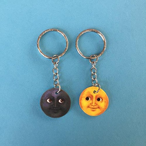 Moon Emoji Keychain Set